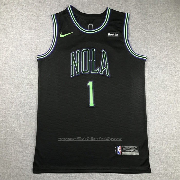 Maillot New Orleans Pelicans Zion Williamson #1 Ville 2023-24 Noir